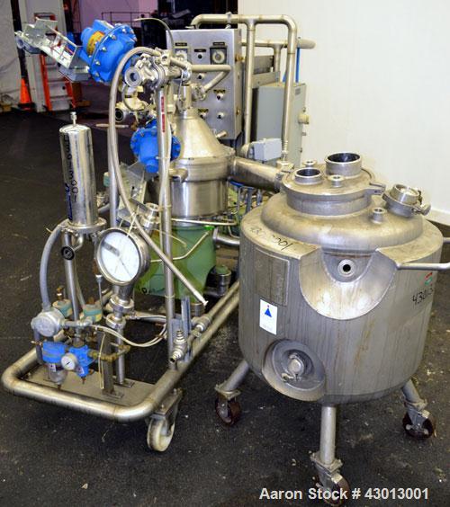 Used Stainless steel Westfalia Ultra Polishing Desludging Disc Centrifuge, CSA-