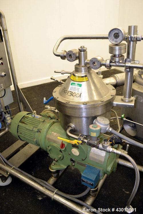 Used Stainless steel Westfalia Ultra Polishing Desludging Disc Centrifuge, CSA-