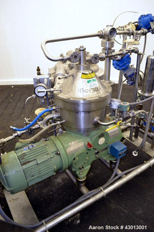 Used Stainless steel Westfalia Ultra Polishing Desludging Disc Centrifuge, CSA-