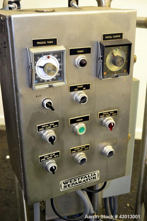 Used Stainless steel Westfalia Ultra Polishing Desludging Disc Centrifuge, CSA-