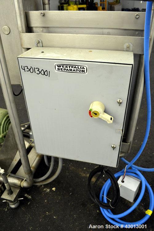 Used Stainless steel Westfalia Ultra Polishing Desludging Disc Centrifuge, CSA-