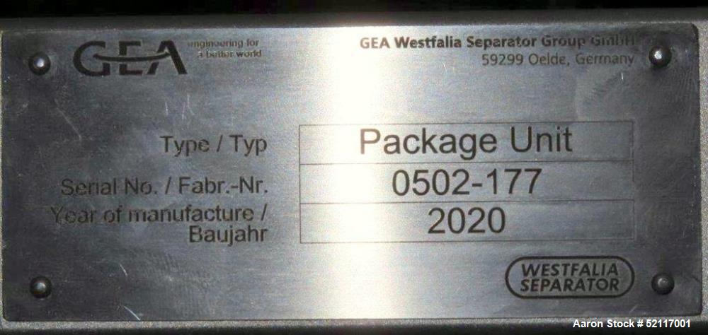 GEA Westfalia FSE-10-06-077  Disc Centrifuge