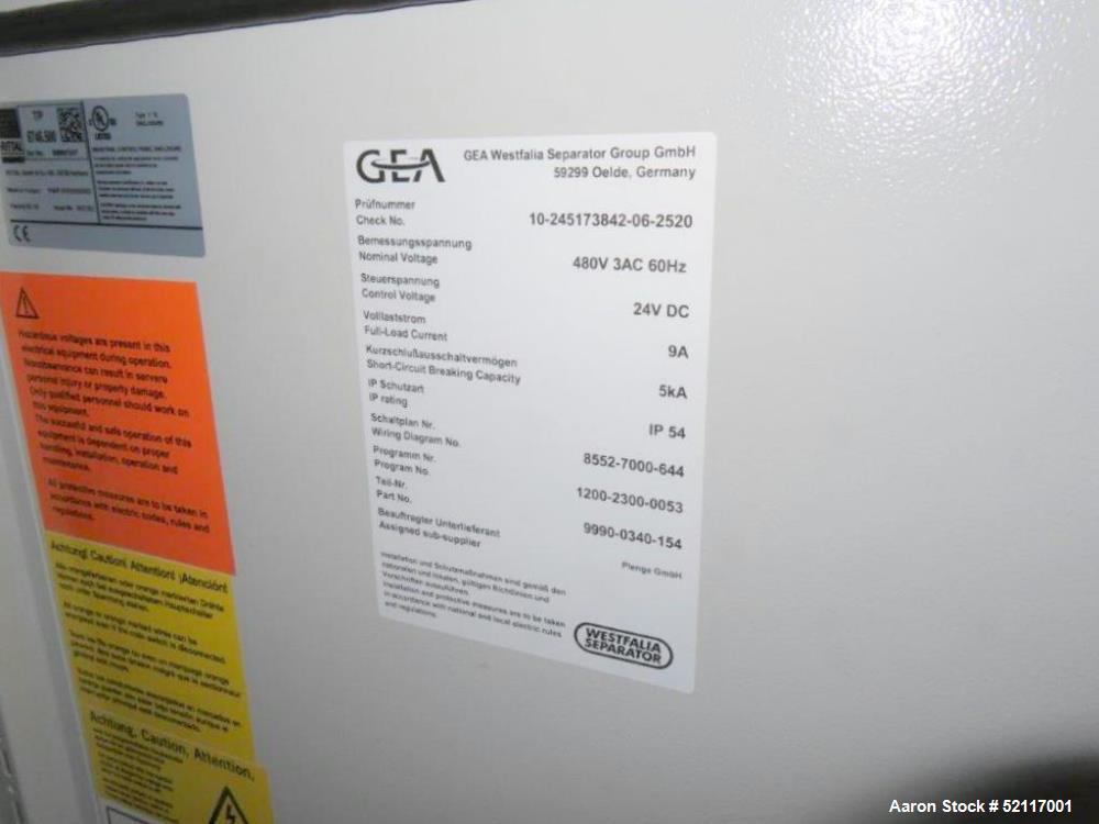 GEA Westfalia FSE-10-06-077  Disc Centrifuge