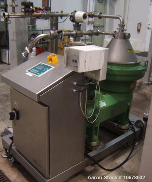 Used-Westfalia GSC-25-06-177 Desludger Disc Centrifuge, stainless steel construction (product contact areas). Clarifier desi...