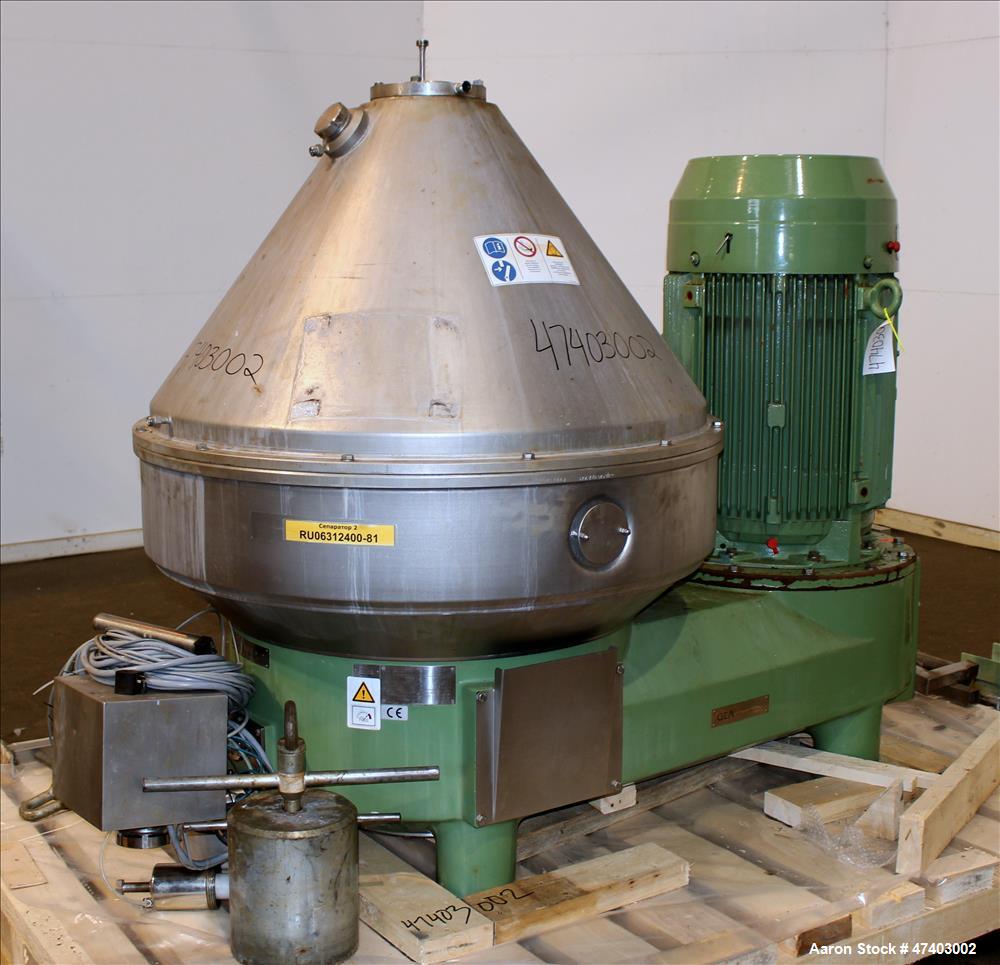 Used Westfalia Desludger Disc Centrifuge, Model GSE-200-06-777