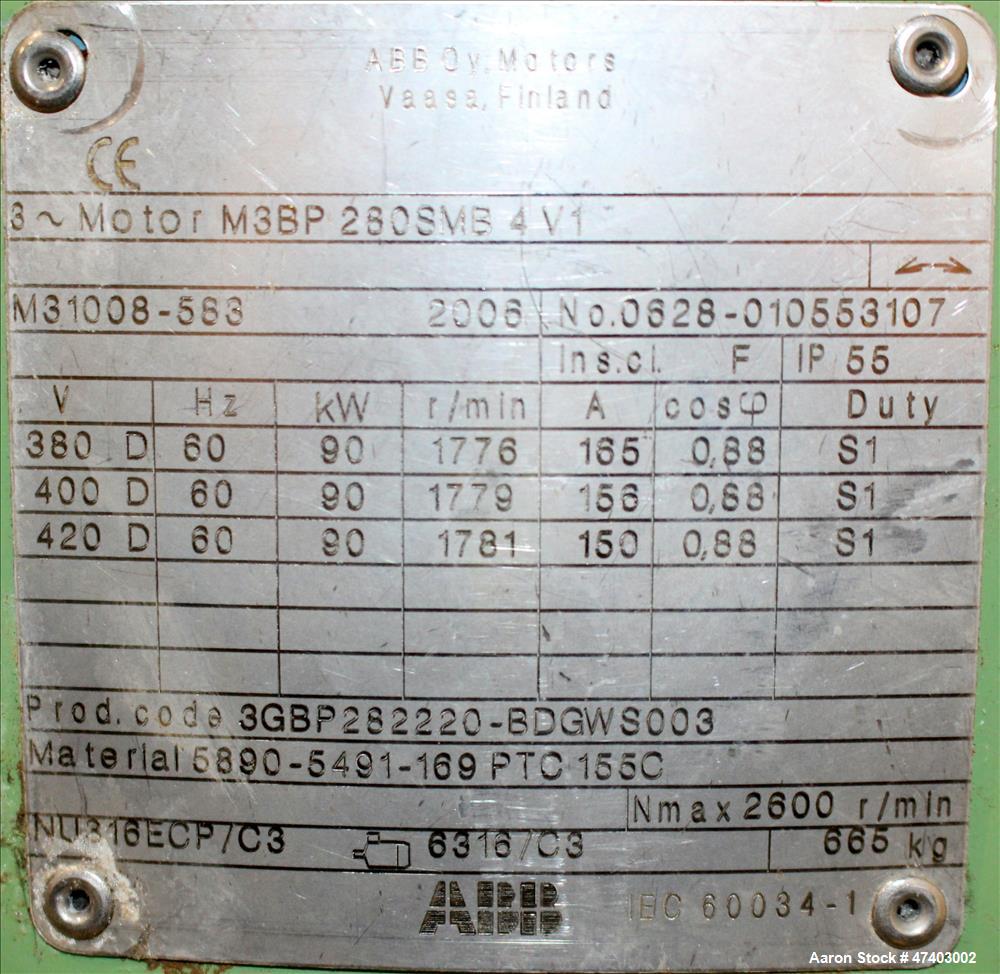 Used Westfalia Desludger Disc Centrifuge, Model GSE-200-06-777
