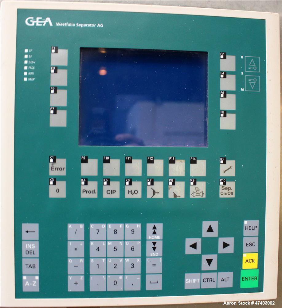 Used Westfalia Desludger Disc Centrifuge, Model GSE-200-06-777