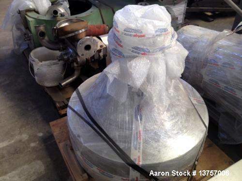 Used Westfalia HSA-200-06-777 Desludger Disc Centrifuge. 316 stainless steel construction (product contact areas). Clarifier design (liquid/solids separation). Hermetic design, centripetal pump liqui...
