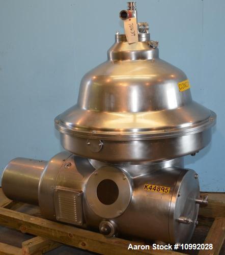 Used- Westfalia KSA-20-01-076 Desludger Disc Centrifuge. Stainless Steel construction (product contact areas), max bowl spee...