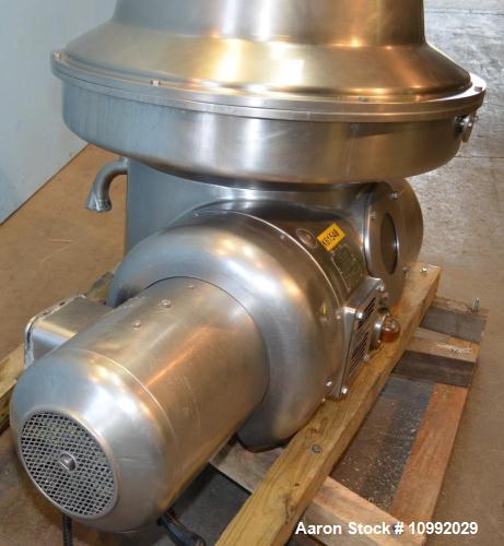 Used- Westfalia KSA-20-01-076 Desludger Disc Centrifuge. Stainless Steel construction (product contact areas), max bowl spee...