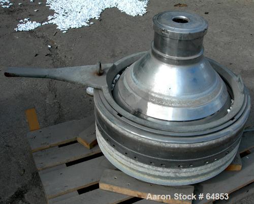USED: Westfalia MSA-120-01-0076 desludger disc centrifuge. 316 stainless steel construction. Max bowl speed 4500 rpm, separator design, direct drive, 22 kw Loher A180LA-4XP drive motor 380/3/50, (1) ...