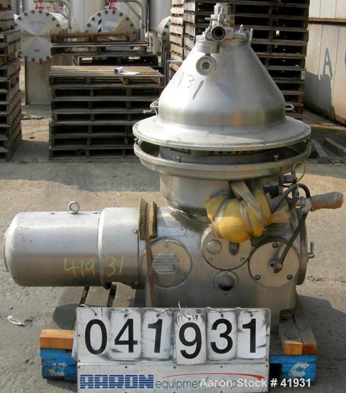 Used Stainless Steel Westfalia Desludger Disc Centrifuge, MSA-35-06-076 