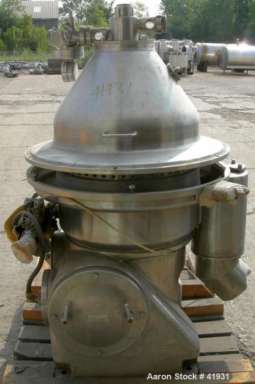Used Stainless Steel Westfalia Desludger Disc Centrifuge, MSA-35-06-076 