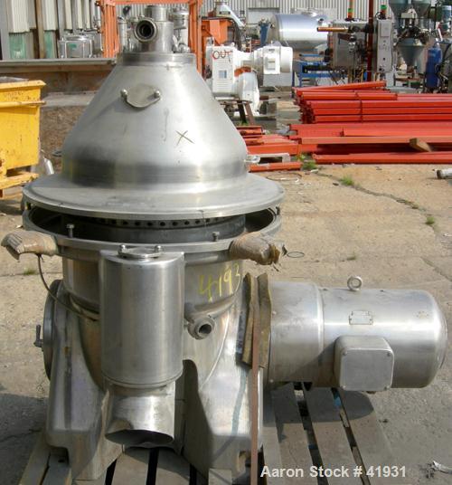 Used Stainless Steel Westfalia Desludger Disc Centrifuge, MSA-35-06-076 