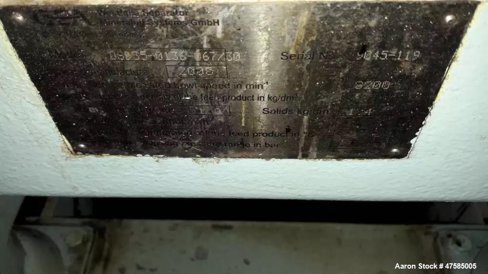 Used GEA/Westfalia OSD-35-0136-067/300 "Oil Purifier" Desludger Disc Centrifuge