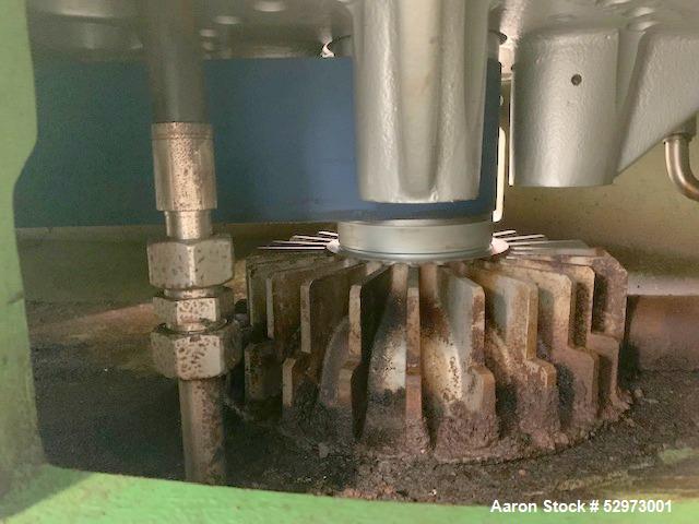 Used GEA Westfalia Profi 400/GSE 400 Desludger Disc Centrifuge. 316 Stainless steel construction (product contact areas). Clarifier design (liquid/solids separation), centripetal pump liquid discharg...