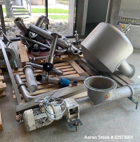 Used GEA Westfalia Profi 400/GSE 400 Desludger Disc Centrifuge. 316 Stainless steel construction (product contact areas). Clarifier design (liquid/solids separation), centripetal pump liquid discharg...