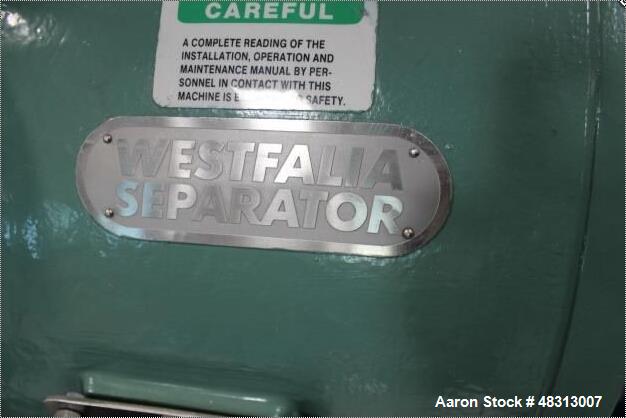 Used Westfalia Refining Desludger Disc Centrifuge