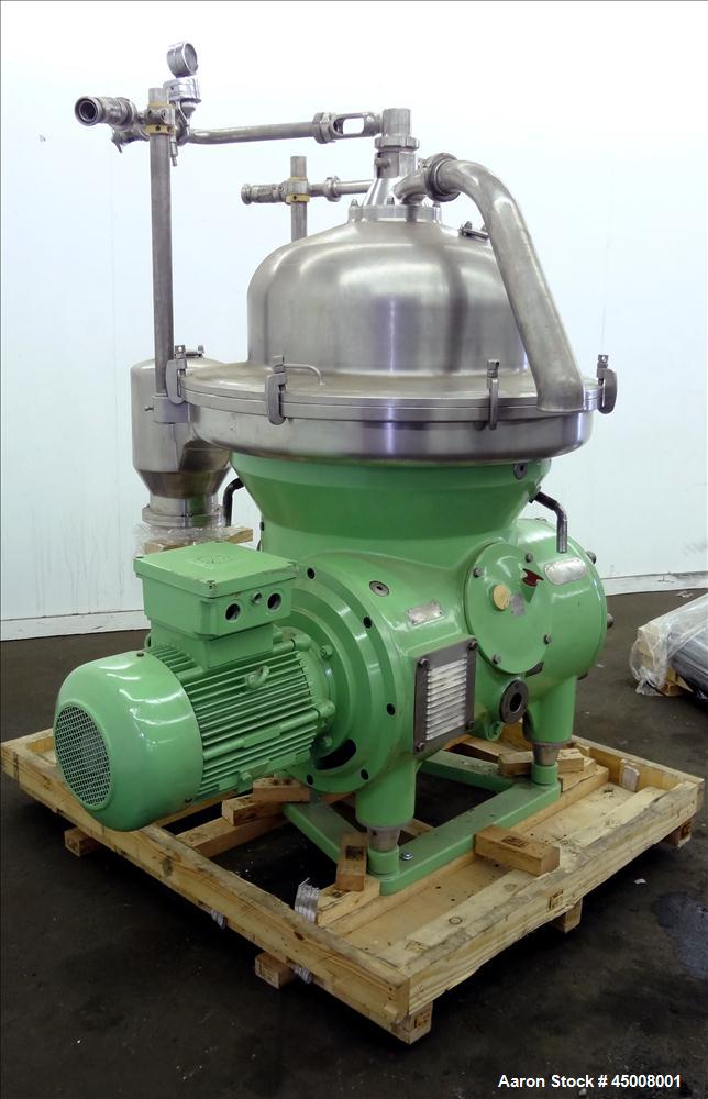 Used Stainless Steel Westfalia Refining Desludger Disc Centrifuge, RSA-80-01-576 