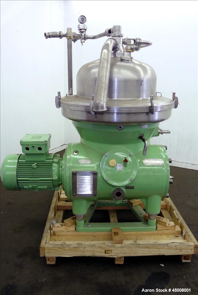 Used Stainless Steel Westfalia Refining Desludger Disc Centrifuge, RSA-80-01-576 