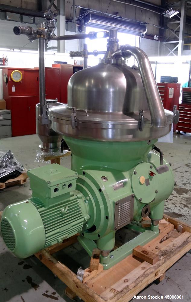 Used Stainless Steel Westfalia Refining Desludger Disc Centrifuge, RSA-80-01-576 