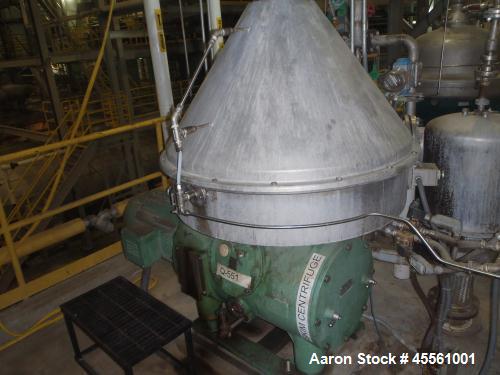 Used Stainless Steel Westfalia Refining Desludger Disc Centrifuge, RSE-200-01-5