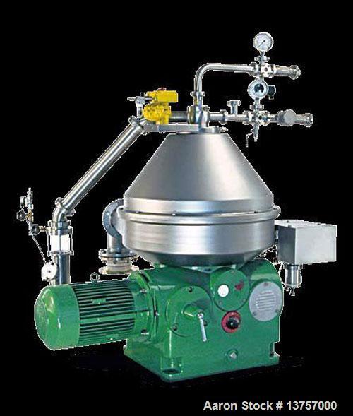 Unused-Westfalia RSE-220-01-573 "Refining" Desludger Disc Centrifuge, stainless steel construction (product contact areas), separator design (liquid/liquid/solids), centripetal pump liquid discharge,...