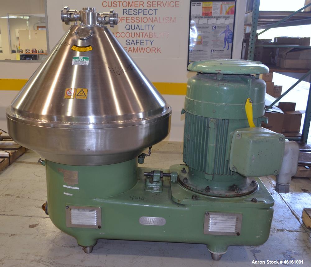 Used Westfalia SA-100-36-177 Desludger Disc Centrifuge