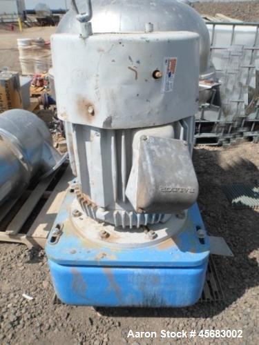 Used Westfalia SA-100 Desludger Disc Centrifuge. 316 Stainless steel construction (product contact areas). Separator design (liquid/liquid/solids separation). Centripetal pump and gravity overflow li...