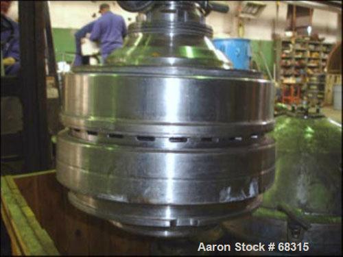 Used Westfalia Desludger/Separator Disc Centrifuge, Model SA14-01-076316, Stainless Steel. 7560 RPM maximum bowl speed. Complete with a direct connected 10 hp 208-230/460 volt motor.