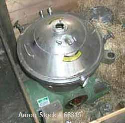 Used Westfalia Desludger/Separator Disc Centrifuge, Model SA14-01-076316, Stainless Steel. 7560 RPM maximum bowl speed. Complete with a direct connected 10 hp 208-230/460 volt motor.