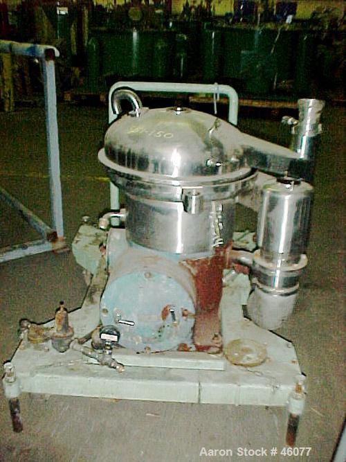 Used- Stainless Steel Westfalia Desludger Disc Centrifuge, SA-14-03-076 