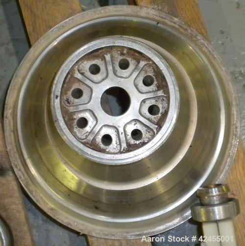 Used Westfalia SA-14-06-076 Desludger Disc Centrifuge, 316 stainless steel construction on product contact areas. Maximum bowl speed 7560 rpm, clarifier design (liquid/solids), centripetal pump liqui...