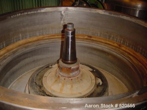 USED: Westfalia SA-160-06-177 Desludger Disc Centrifuge. Material of construction is stainless steel on product contact parts. Max bowl speed 3300 rpm by a 187.5 hp/125 kw, 380 volt/50 cycle/3 ph bel...