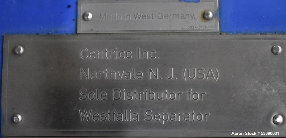 Westfalia SA-20-06-576 Desludging Disc Centrifuge