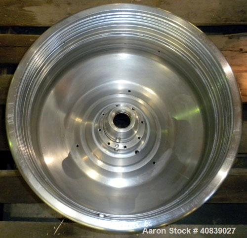 Used Westfalia SA-20-47-576 Desludger Disc Centrifuge. 316 stainless steel construction (product contact areas), max bowl speed 6400 rpm, hydrohermetic design, clarifier design, centripetal pump liqu...