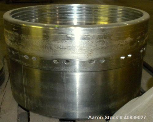 Used Westfalia SA-20-47-576 Desludger Disc Centrifuge. 316 stainless steel construction (product contact areas), max bowl speed 6400 rpm, hydrohermetic design, clarifier design, centripetal pump liqu...