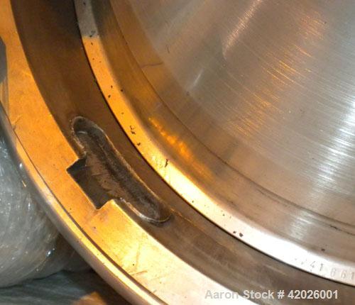 Used Westfalia SA-35-06-076 Desludger Disc Centrifuge. Stainless steel, clarifier design (liquid/solids separation), maximum bowl speed is 6550 rpm, centripetal pump liquid discharge,18.5 kW / 27.75 ...