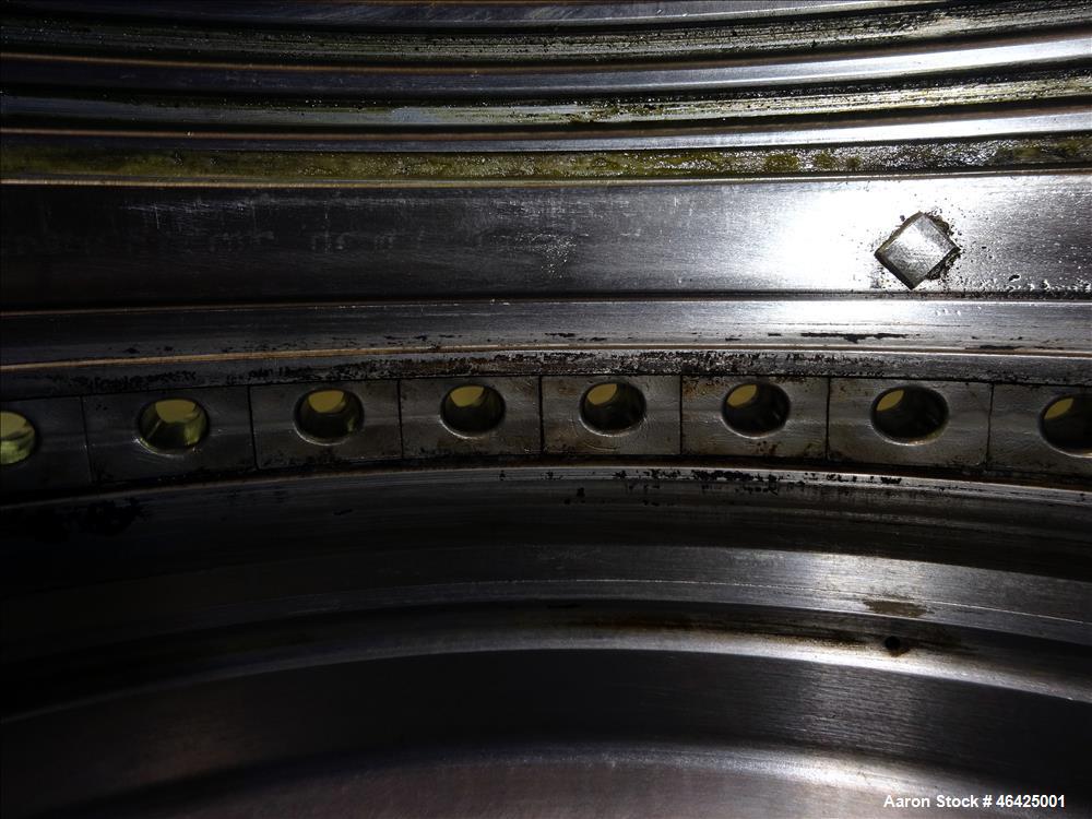 Used Westfalia SA-35-36-076 Desludger Disc Centrifuge. 316 stainless steel (product contact areas), 6550 rpm maximum bowl speed, clarifier design (liquid/solids separation), centripetal pump liquid d...