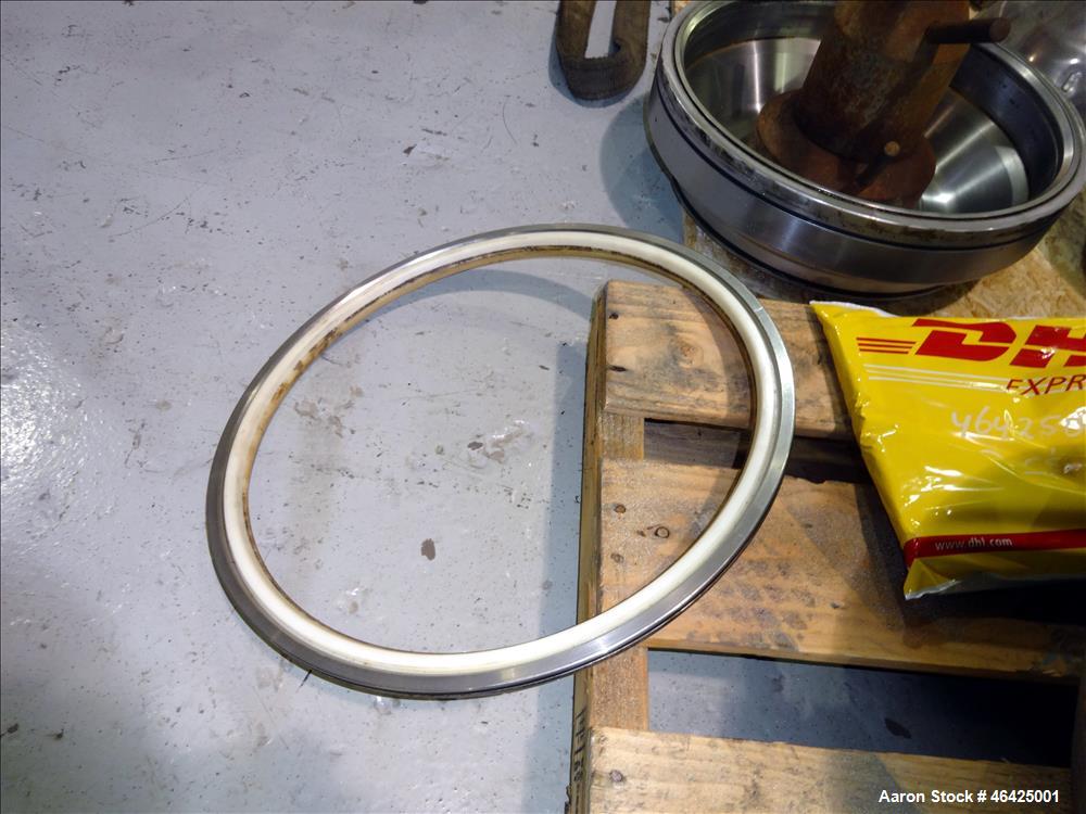 Used Westfalia SA-35-36-076 Desludger Disc Centrifuge. 316 stainless steel (product contact areas), 6550 rpm maximum bowl speed, clarifier design (liquid/solids separation), centripetal pump liquid d...
