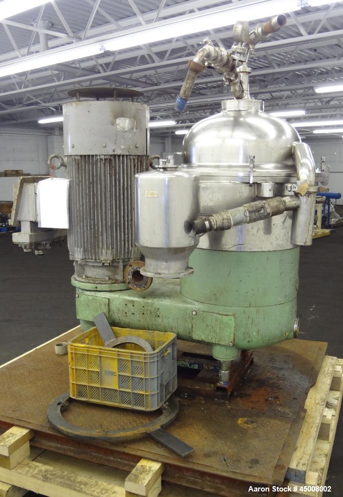 Used Stainless Steel Westfalia Desludger Disc Centrifuge, SA-40-02-177 