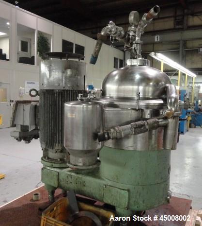 Used Stainless Steel Westfalia Desludger Disc Centrifuge, SA-40-02-177 