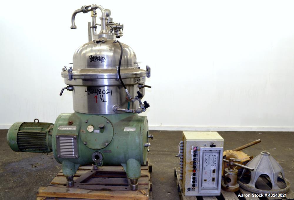 Used Stainless Steel Westfalia Desludger Disc Centrifuge, SA-40-06-076 