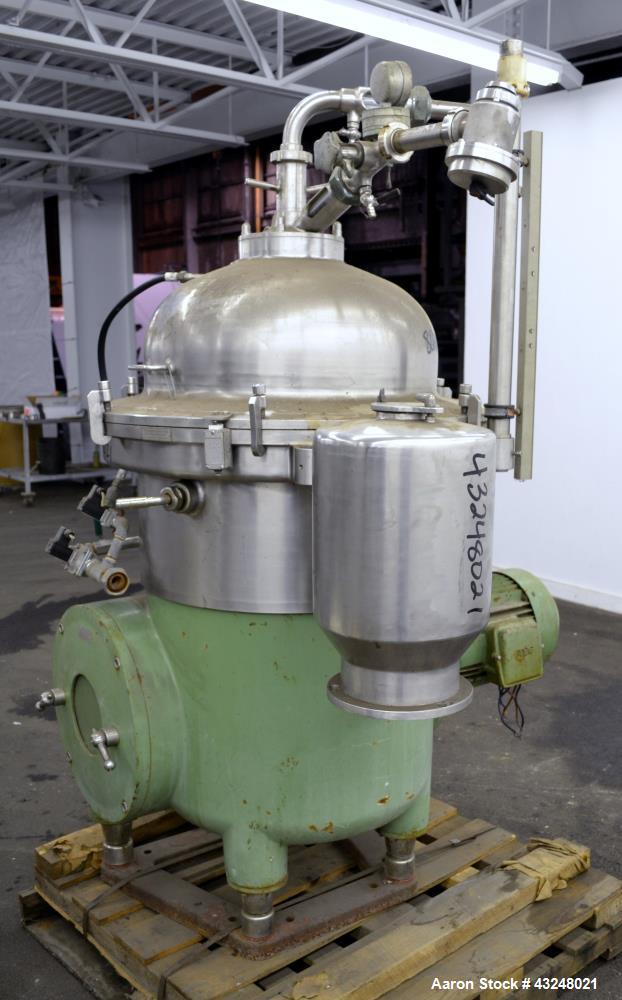 Used Stainless Steel Westfalia Desludger Disc Centrifuge, SA-40-06-076 