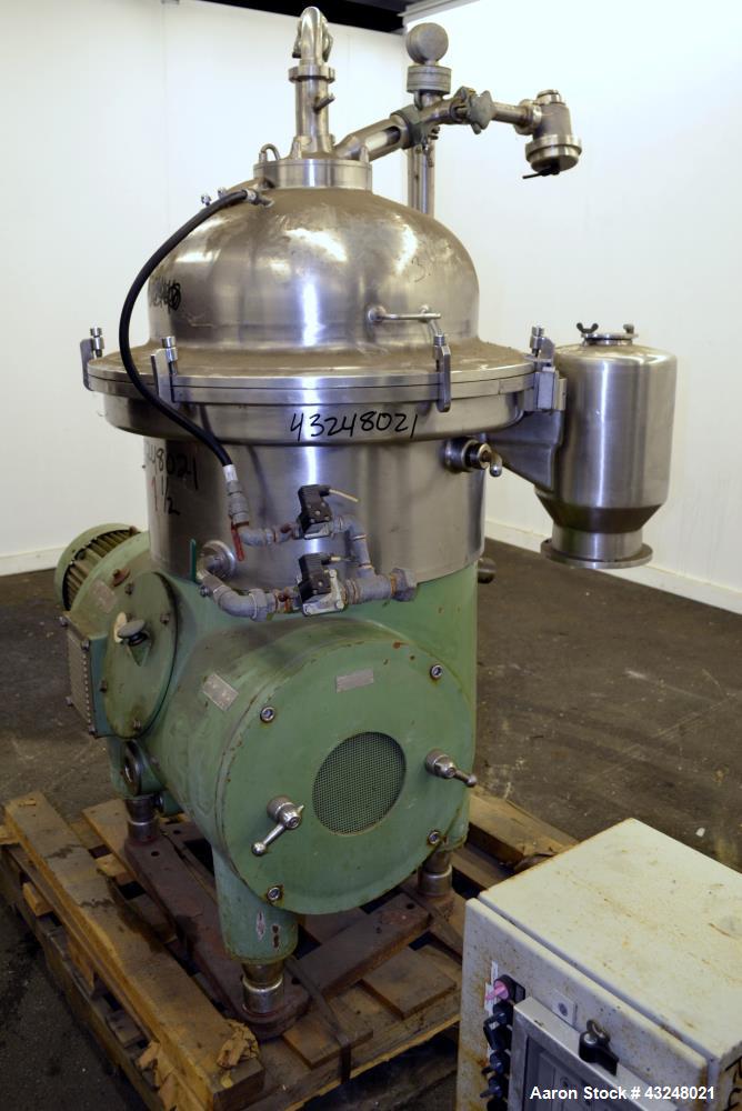 Used Stainless Steel Westfalia Desludger Disc Centrifuge, SA-40-06-076 
