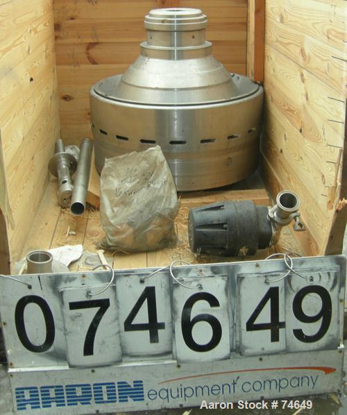 USED: Westfalia SA-45-36-177 desludger disc centrifuge bowl assembly.
