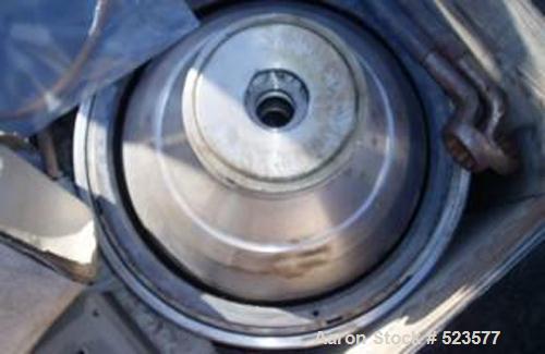 USED: Westfalia SA-60-06-177 desludger disc centrifuge. 316 stainless steel construction on product contact areas, max bowl speed 5000 rpm, centripetal pump liquid discharge, timed solid discharge, 4...