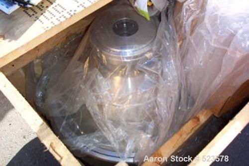 USED: Westfalia SA-60-06-177 desludger disc centrifuge. 316 stainless steel construction on product contact areas, max bowl speed 5000 rpm, centripetal pump liquid discharge, timed solid discharge, 6...