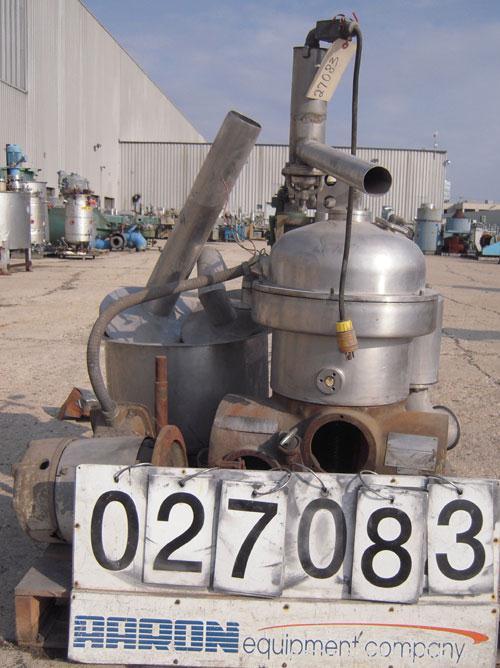 Used Stainless Steel Westfalia Self-Thinking Separator/Desludger Centrifuge, SA