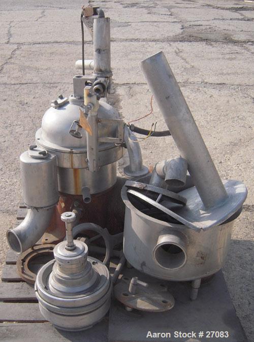 Used Stainless Steel Westfalia Self-Thinking Separator/Desludger Centrifuge, SA